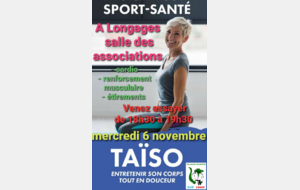 Porte ouverte Taiso , sport-santé en partenariat avec l'association les Gladiateurs ! Venez nombreux !